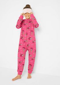 Meisjes pyjama onesie van biologisch katoen - pink - maat 92/98 - met katoen - bonprix