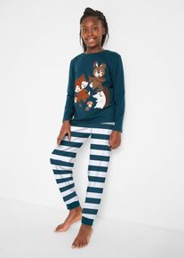 Pyjama (2-dlg. set) - wit - maat 92/98 - met katoen - bonprix