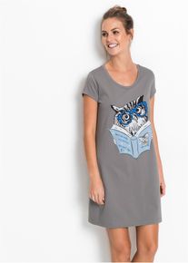 Nachthemd - grijs - maat 56/58 (3XL) - 100% katoen - bonprix