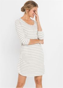 Voedingsnachthemd met katoen - grijs - maat 48/50 (XL) - viscose - bonprix