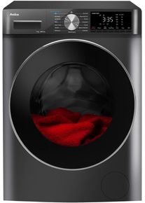 Amica WA 484 085 G 8kg Frontlader Waschmaschine, 60 cm breit, 1400 U/Min, AquaStop, LED-Display, AutoSensor Mengenautomatik, Kindersicherung, dunkelgr