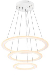 SLV ONE FLAT Pendelleuchte, triple, CCT-Switch 2700/3000K, DALI 2/Touch dimmbar, Pendellänge 300cm, weiß (1007702)