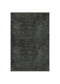 Tapis velours anthracite motif géométrique 120x180 antidérapant