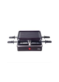 Appareil a Raclette WEASY LUGA40 - et grill 4 personnes - 600W - Revetement anti-adhésif - 19,7x19,7cm - Plaque amovible