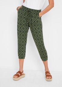 3/4-Hose aus fließendem Viskosemix, grün, Größe 32/34 (XS), Viskose, bonprix
