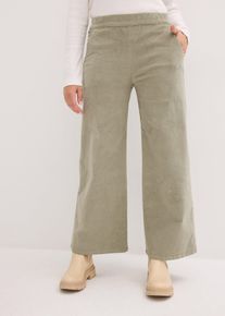 Cordhose mit Bequembund High Waist, grün, Größe 52, Cord, bonprix
