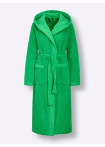 Plantier Dames Badjas in grasgroen ,maat 36/38, Witt, 50% Katoen, 50% Polyester
