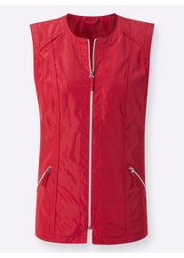 Dames Gilet met subtiele glans in aardbei ,maat 36, WITT, 100% Polyester