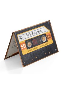 Einladung 50. Geburtstag Retro Kassette, Karte einfach selbst gestalten