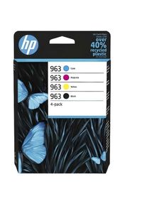 HP 963 Pack de 4 cartouches d'encre noire, cyan, jaune et magenta authentiques (6ZC70AE) pour HP OfficeJet Pro 9010 / 9020 se…