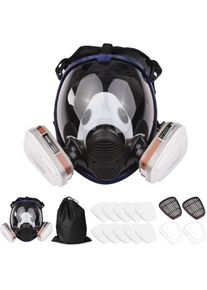 OWSOO Respirateur facial réutilisable Couvre-visage complet Couverture de gaz 16 en 1 Respirateur de vapeur organique Large champ de vision pour la machine