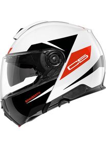 Schuberth C5 Eclipse, flip up helmet , color: Black/White/Neon-Red , size: XL (60/61)