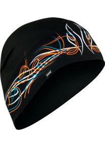 Zan Headgear SportFlex Pinstripe, helmet beanie , color: Black/Orange/Blue/White , size: One Size