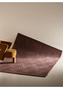 Tapis poil ras Ilona Bordeaux 160x230 cm - Tapis poil court design moderne pour salon