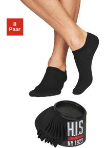 H.I.S. Dames Sneakersokken in 8x zwart ,maat 35/38, Witt, 80% Katoen, 20% Polyamide