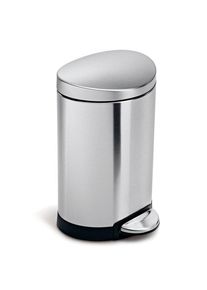 simplehuman 6L halb-runder Pedaleimer, gebürsteter Edelstahl