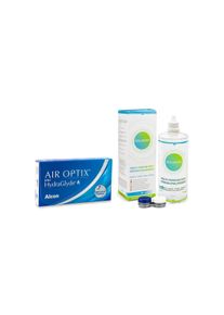 AIR OPTIX Plus Hydraglyde (6 lenses) +Solunate Multi-Purpose 400 ml with case