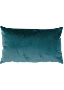 Coussin déhoussable en velours uni Bleu azur 30x50 cm