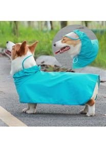 Serbia - Bleu xl: recommandé 8-13 catties chien imperméable manteau à capuche transparent parasol imperméable cape adapté aux chiens de petite et