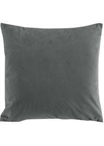 Coussin déhoussable en velours côtelé Gris anthracite 40x40 cm