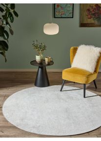 benuta Nest Vaskbart tæppe Miray Gråbrun ø 160 cm rundt Kunstfiber Vintage