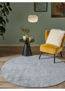 benuta Nest Vaskbart tæppe Miray Cremehvid/Grå ø 160 cm rundt Kunstfiber Vintage