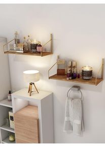 Evila Wandmeubel "Duvar" naturel/goudkleurig - (B)45 x (H)16 x (D)16