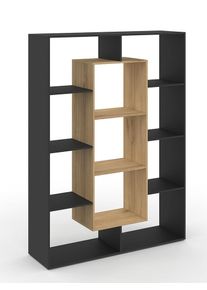 IDOMYA Essentials Boekenkast "Colette" zwart/lichtbruin - (B)104 x
