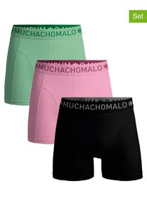 MUCHACHOMALO 3-delige set: boxershorts zwart/lichtroze/groen - 56% |