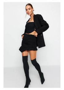 Trendyol Fluwelen rok zwart - 36% | Maat: 42 |