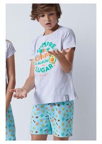 admas Pyjama grijs/turquoise - 79% | Maat: 116 |