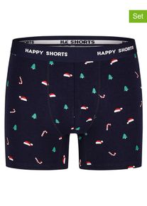 Happy Shorts 2-delige set: boxershorts donkerblauw/donkergroen - 50%