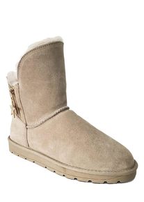 NICEBAY Leren winterboots "Pompon" beige - 79% | Maat: 36 |