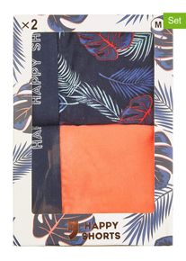 Happy Shorts 2-delige set: boxershorts donkerblauw/oranje - 44% |