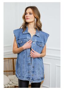 Plume Spijkergilet "Jaures" blauw - 60% | Maat: M |