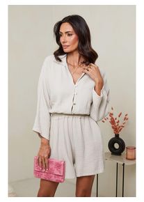 Le Monde du Lin Linnen jumpsuit beige - 74% | Maat: 40/42 |