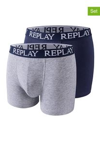 Replay 2-delige set: boxershorts grijs/donkerblauw - 42% | Maat: M |