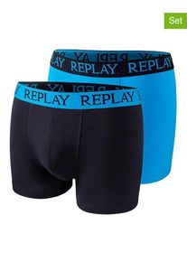 Replay 2-delige set: boxershorts zwart/blauw - 28% | Maat: M |