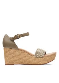 Clarks Leren sleehaksandalen olijfgroen - 60% | Maat: 37 |