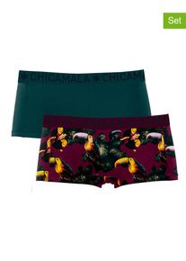 MUCHACHOMALO 2-delige set: boxershorts donkergroen/bordeaux - 44% |