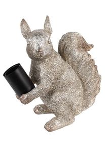 Clayre & Eef Clayre & Eef Tafellamp zilverkleurig - (B)24 x (H)25 x (D)12 cm - 41%
