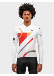 Siroko Fietslongsleeve "M2 Finish Line" wit/rood/oranje - 40% | Maat: