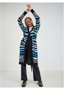 ORSAY Longvest zwart/blauw - 35% | Maat: XS |