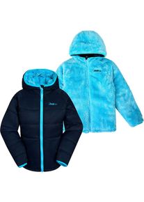Peek U Omkeerbare doorgestikte jas "Clover" donkerblauw/turquoise -
