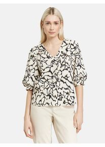 Taifun Blouse crème/zwart - 65% | Maat: 40 |