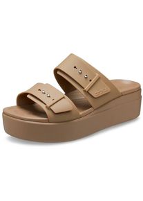 Crocs Slippers "Brooklyn Buckle Low Wedge" kaki - 36% | Maat: 38/39 |