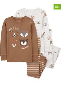 Carter's carter's 2-delige set: pyjama's lichtbruin/wit - 33% | Maat: 98 |