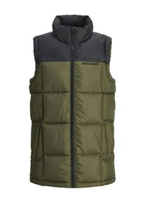 Jack & Jones JACK & JONES Junior Doorgestikte bodywarmer kaki/zwart - 46% | Maat: