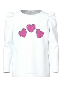 name it Longsleeve "Ladya" wit/roze - 21% | Maat: 110 |