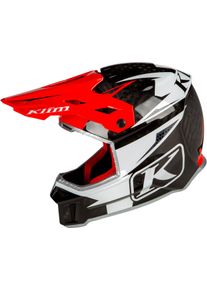 Klim F3 Carbon Pro, enduro helm , kleur: Zwart/Wit/Rood , maat: XL